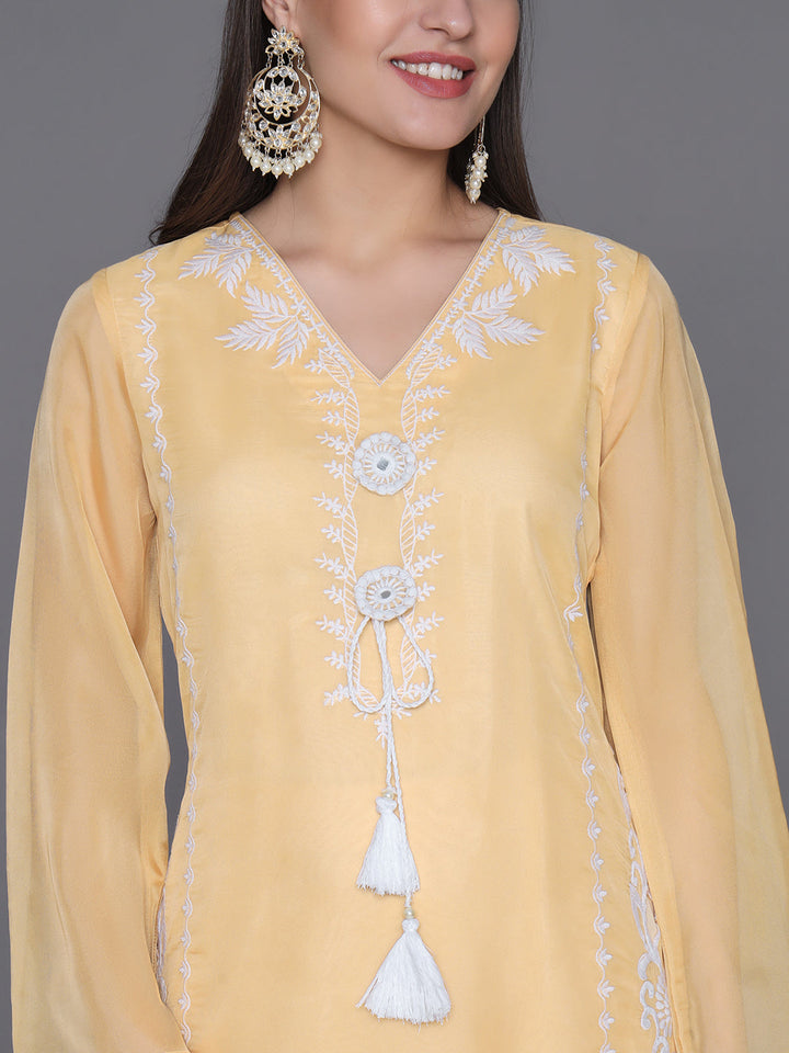 Yellow-Silk-Blend-Embroidered-Straight-3-Piece-Kurta-Set