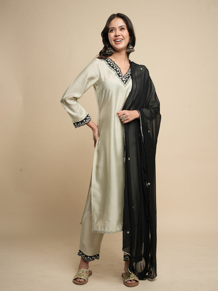 Beige-Silk-Blend-Embroidered-3-Piece-Kurta-Set