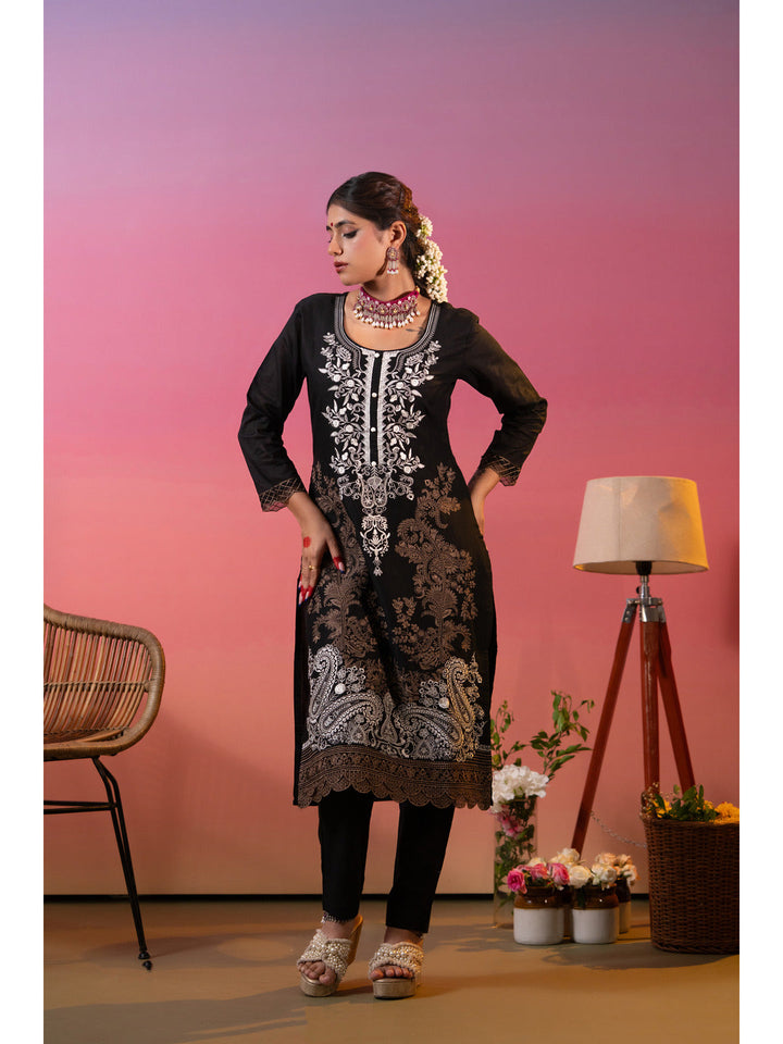 Black-Cotton-Embroidered-3-Piece-Kurta-Set
