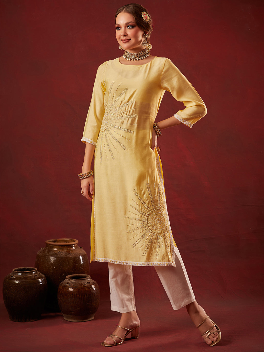 Yellow-Chanderi-Embroidered-3-Piece-Kurta-Set