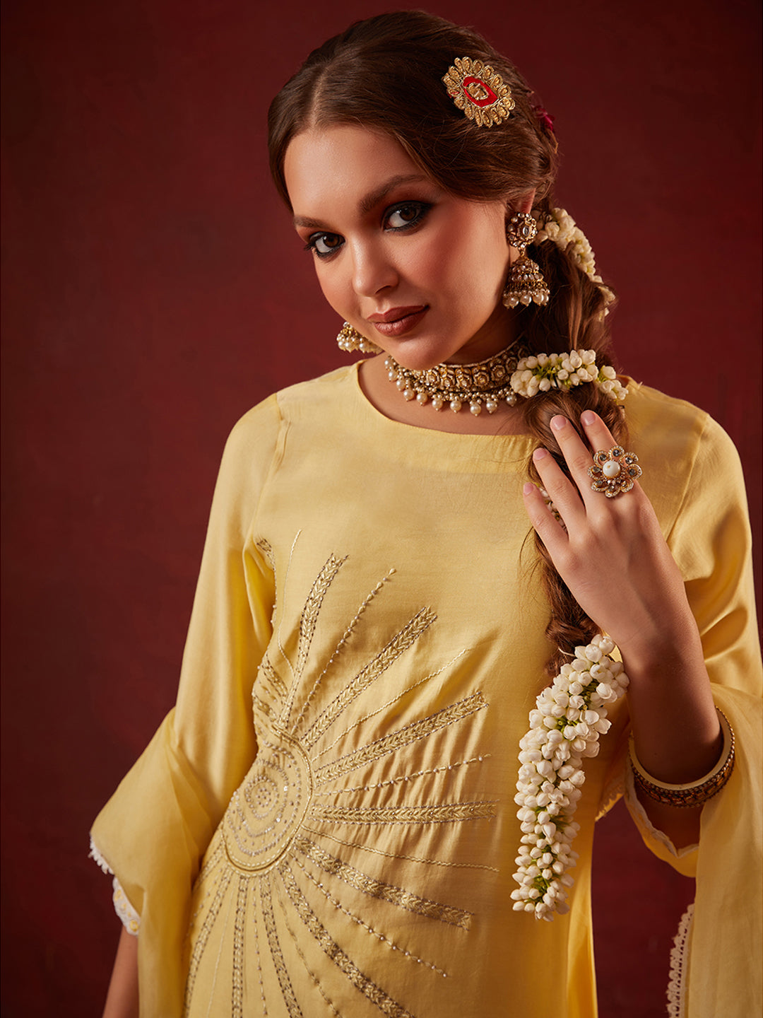 Yellow-Chanderi-Embroidered-3-Piece-Kurta-Set