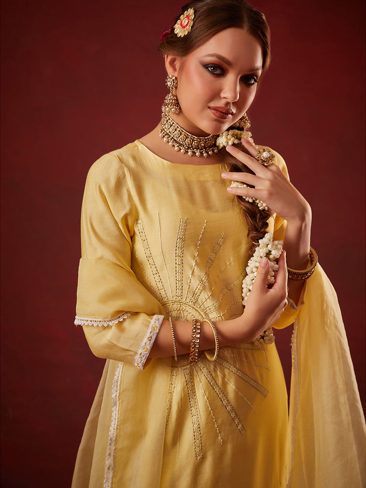 Yellow-Chanderi-Embroidered-3-Piece-Kurta-Set