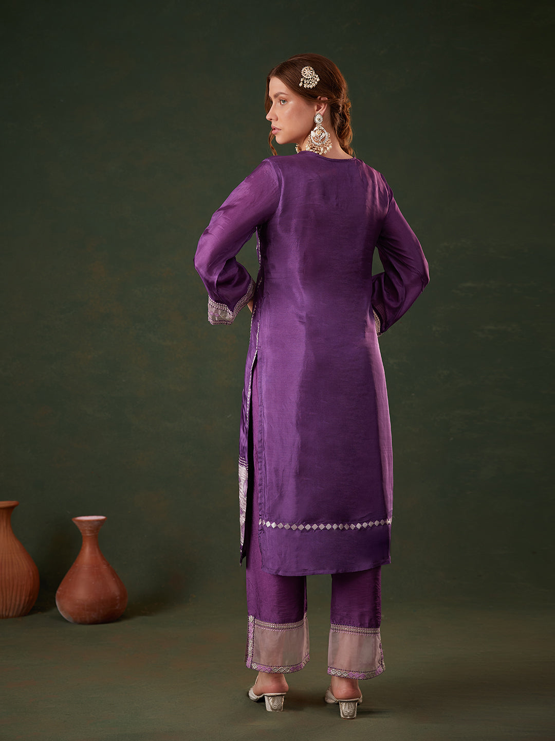 Purple-Silk-Blend-Jacquard-Floral-Embroidered-3-Piece-Kurta-Set