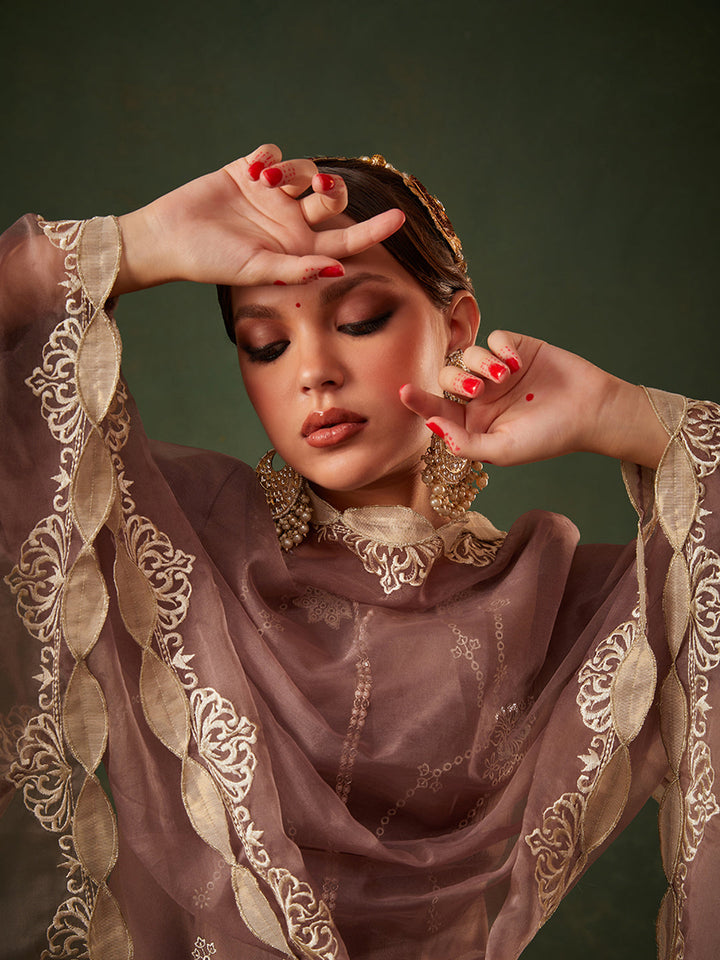 Brown-Silk-Blend-Floral-Embroidered-3-Piece-Kurta-Set