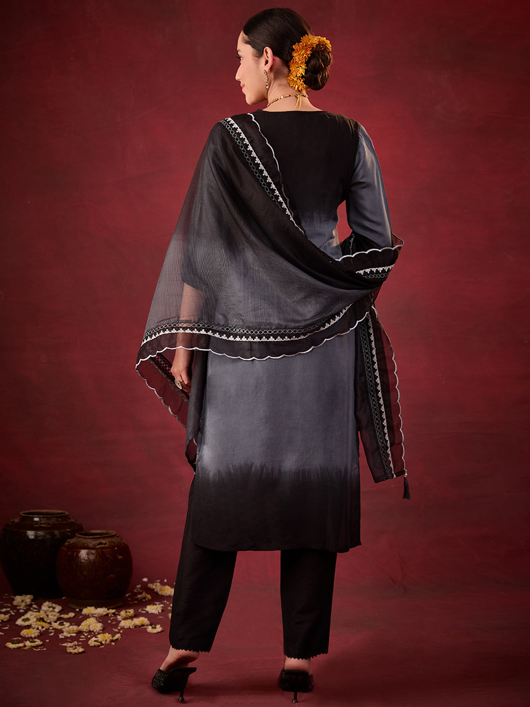 Black-Chanderi-Silk-Embroidered-Ombre-3-Piece-Kurta-Set