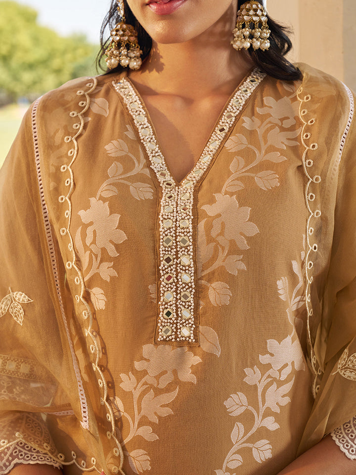 Light-Brown-Cotton-Blend-Embroidered-3-Piece-Kurta-Set