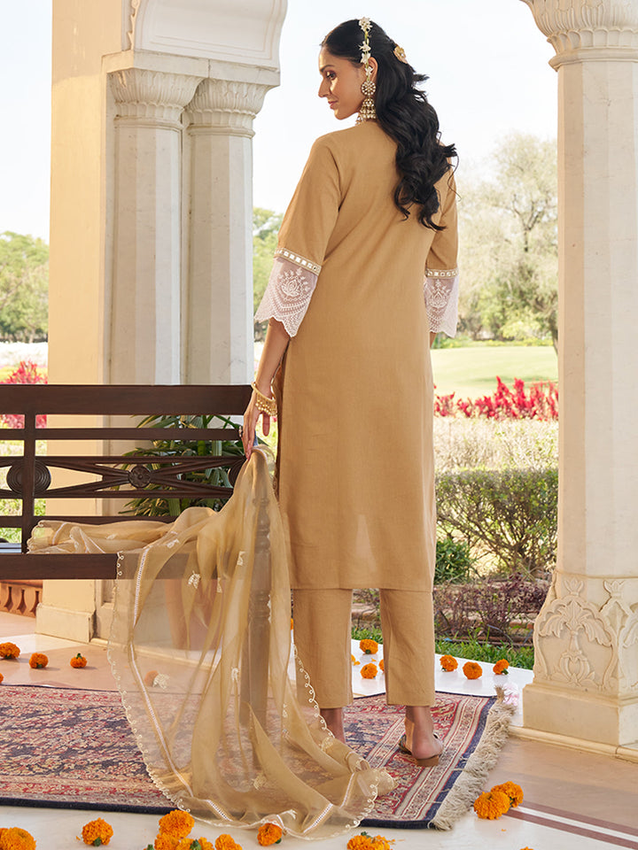 Light-Brown-Cotton-Blend-Embroidered-3-Piece-Kurta-Set