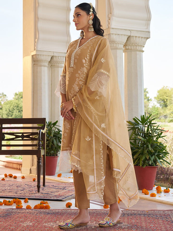 Light-Brown-Cotton-Blend-Embroidered-3-Piece-Kurta-Set