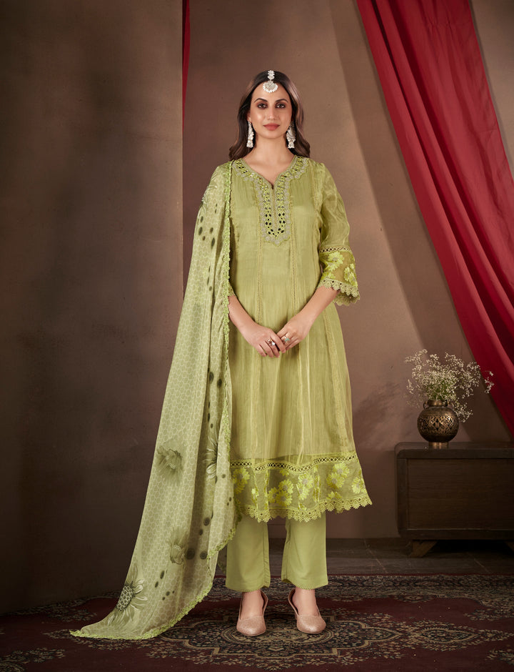 Olive-Organza-Embroidered-3-Piece-Anarkali--Set