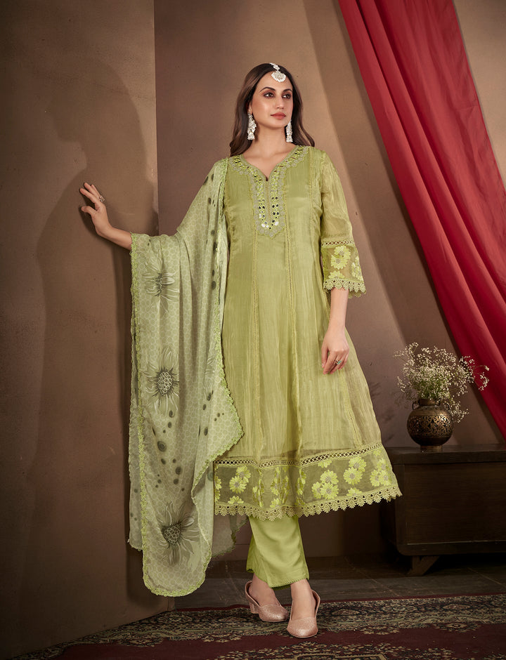 Olive-Organza-Embroidered-3-Piece-Anarkali--Set