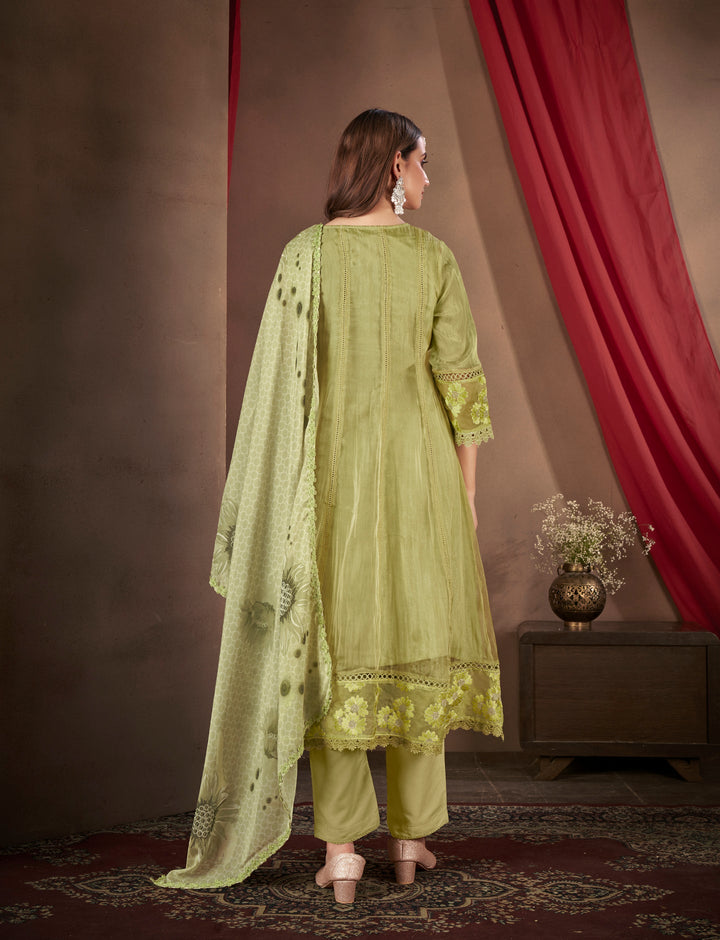 Olive-Organza-Embroidered-3-Piece-Anarkali--Set