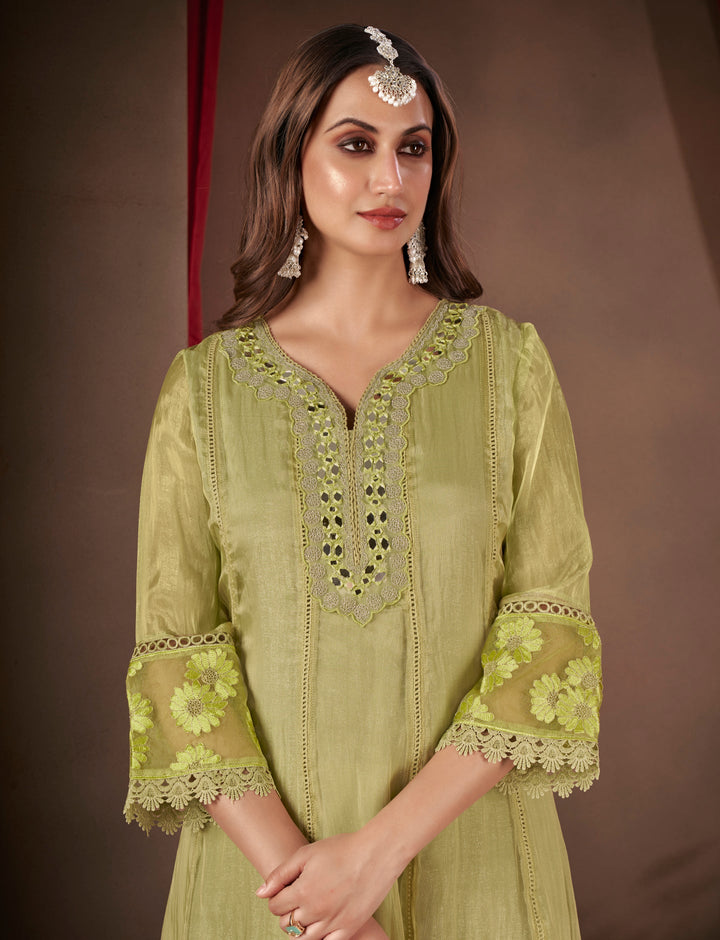 Olive-Organza-Embroidered-3-Piece-Anarkali--Set
