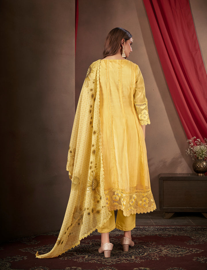Yellow-Organza-Embroidered-3-Piece-Anarkali--Set