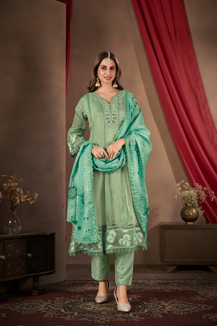 Teal-Organza-Embroidered-3-Piece-Anarkali-Set