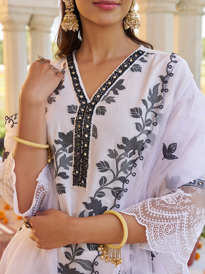 White-Cotton-Blend-Embroidered-3-Piece-Kurta-Set