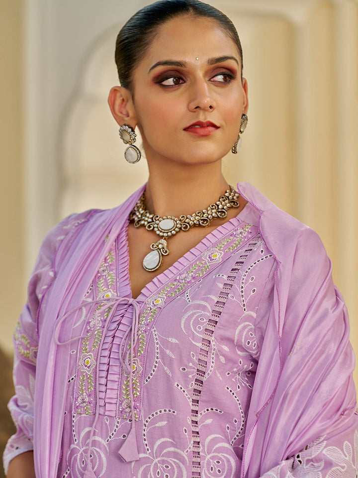 Lavender-Cotton-Schiffli-Embroidered-3-Piece-Kurta-Set