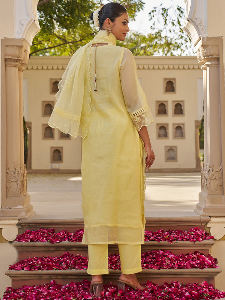 Yellow-Organza-Embroidered-3-Piece-Kurta-Set