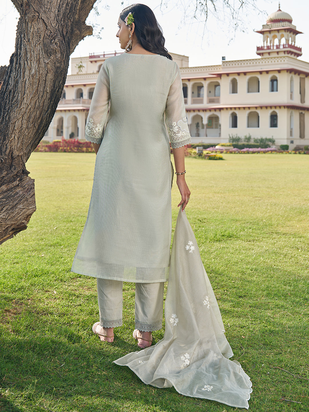 Taupe-Silk-Blend-Embroidered-Kurta-Set-with-Dupatta