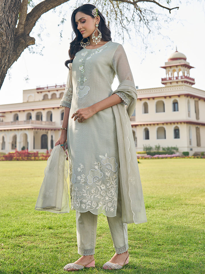 Taupe-Silk-Blend-Embroidered-Kurta-Set-with-Dupatta