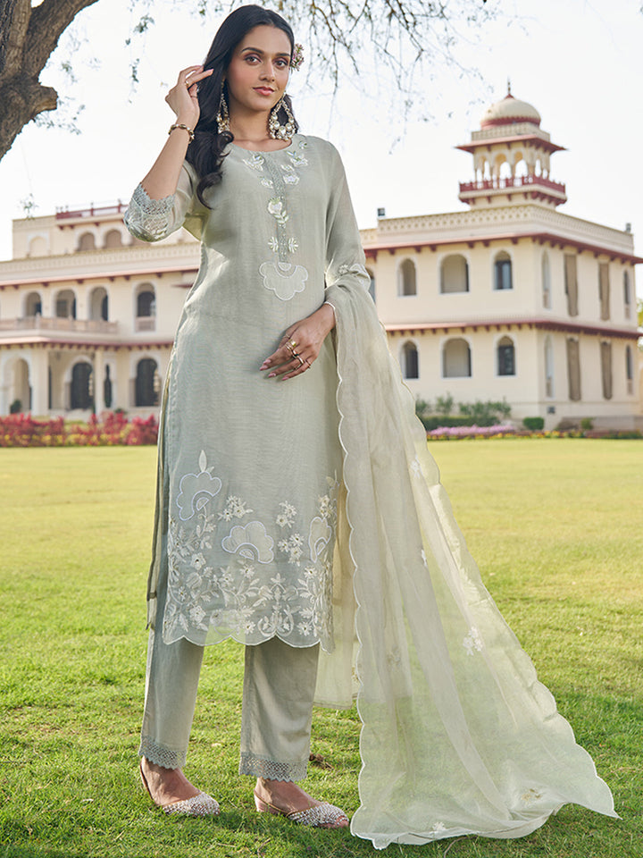 Taupe-Silk-Blend-Embroidered-Kurta-Set-with-Dupatta