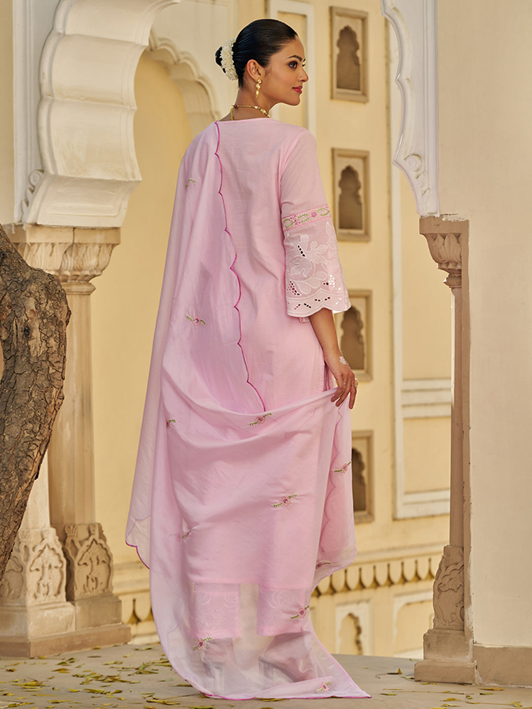 Pink-Cotton-Schiffli-Embroidered-3-Piece-Kurta-Set