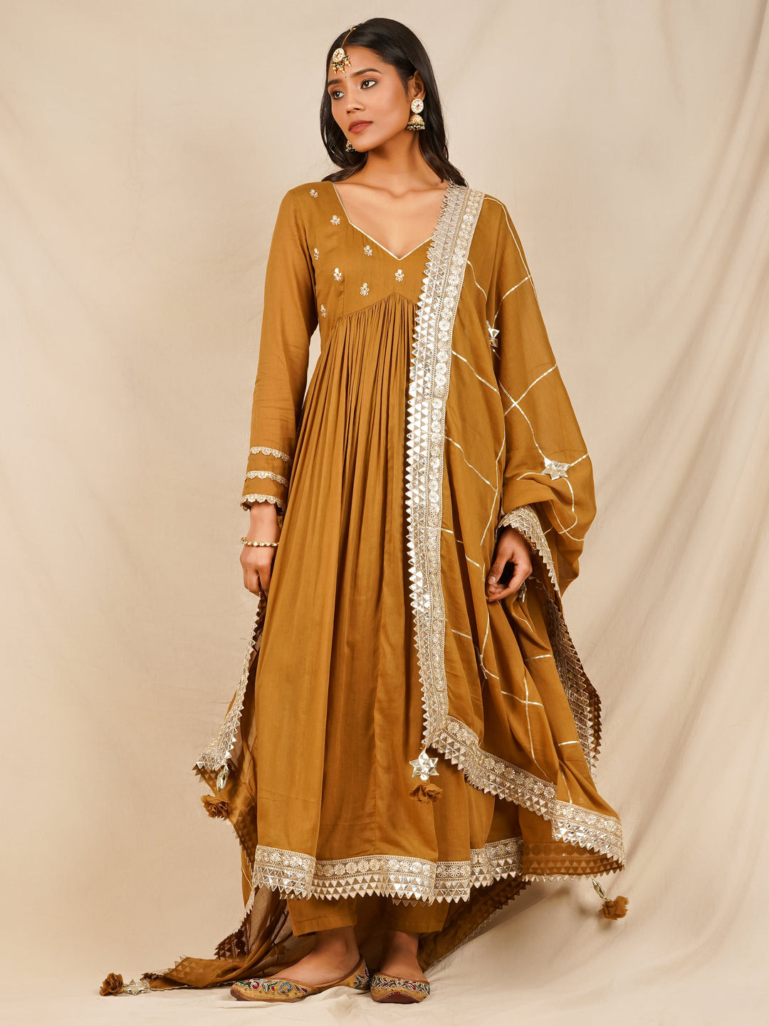 zeresouq-brown-cross-cross-gather-anarkali-set