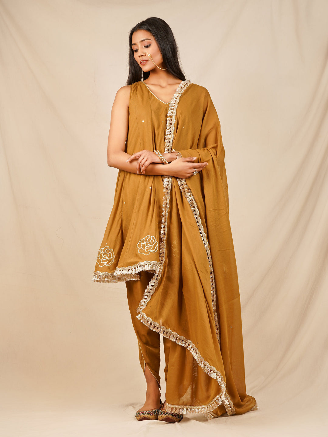 zeresouq-brown-kurta-with-tulip-pant-set