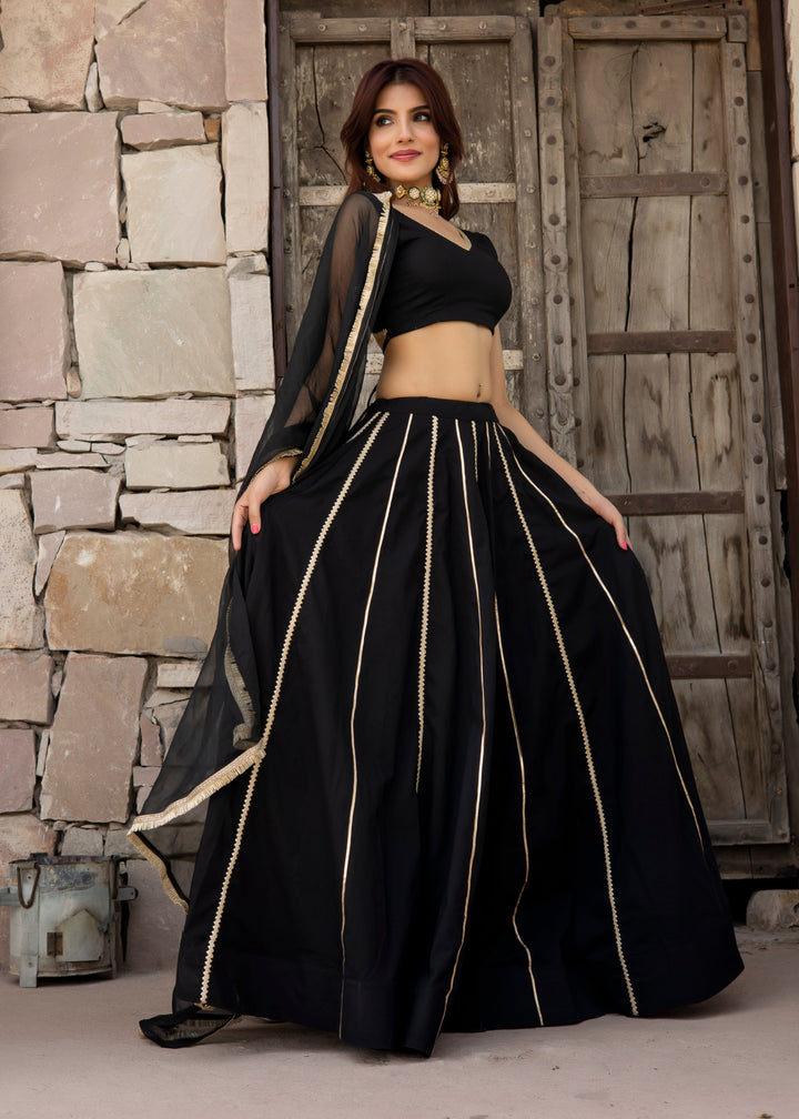 Hayaat-Black-Cotton-Lehanga-Set