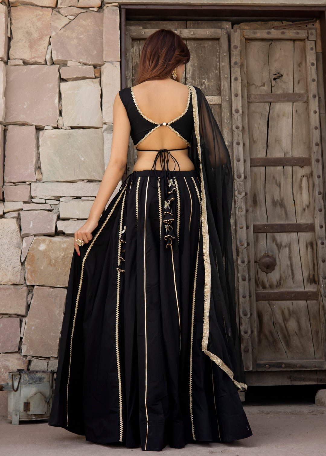 Hayaat-Black-Cotton-Lehanga-Set