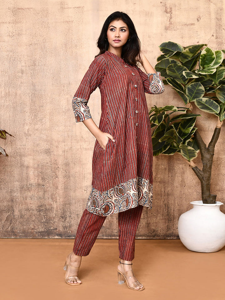 Hera-Red-Ajrakh-Cotton-2-Piece-Kurta-Set