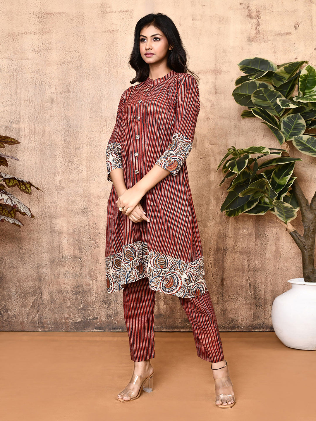 Hera-Red-Ajrakh-Cotton-2-Piece-Kurta-Set