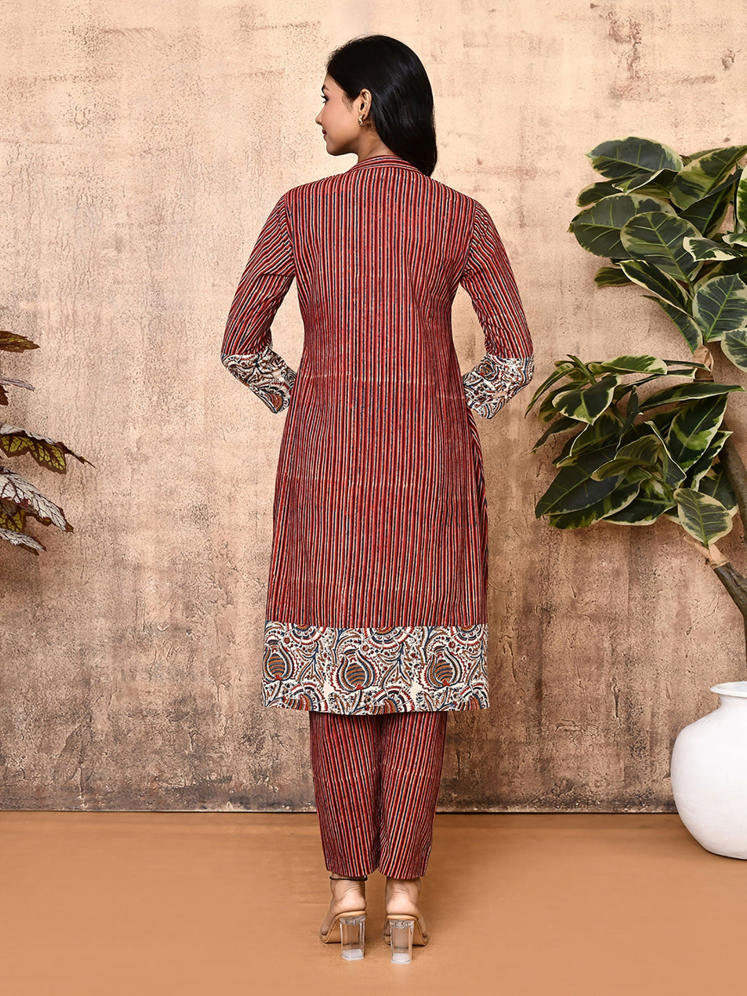 Hera-Red-Ajrakh-Cotton-2-Piece-Kurta-Set