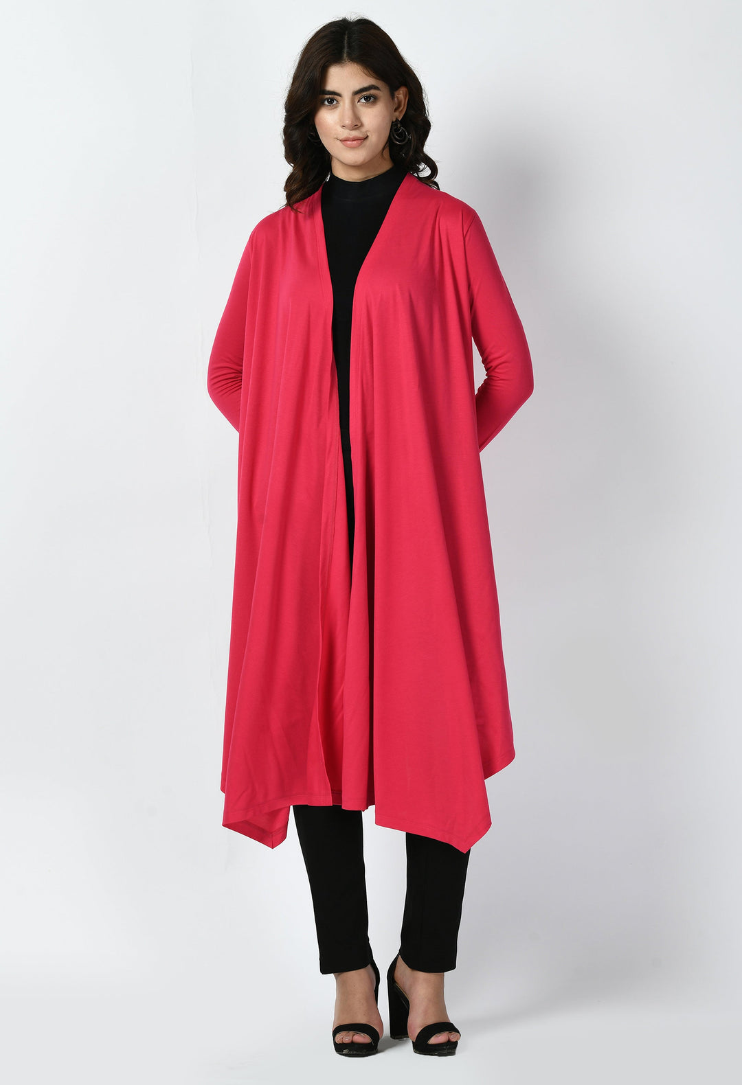 Hot-Pink-Cotton-Blend-Supreme-Longline-Shrug