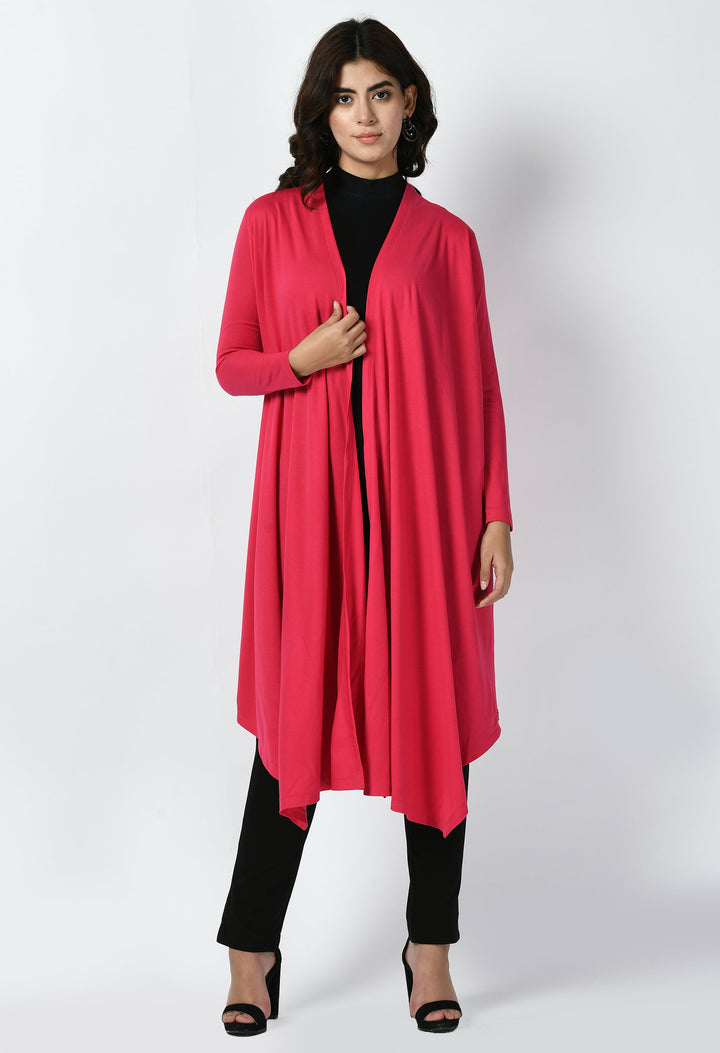 Hot-Pink-Cotton-Blend-Supreme-Longline-Shrug