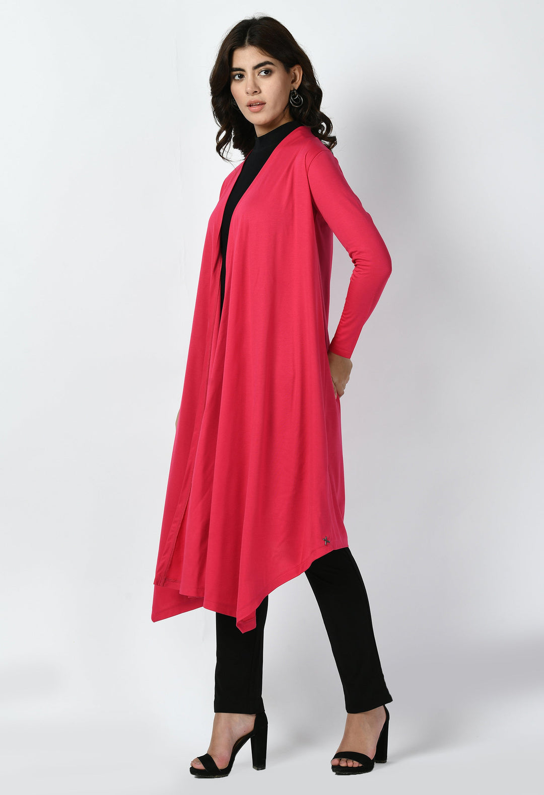 Hot-Pink-Cotton-Blend-Supreme-Longline-Shrug