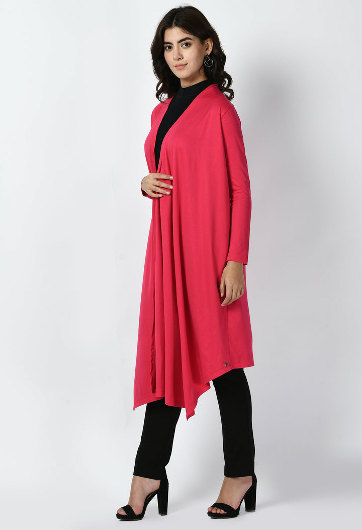 Hot-Pink-Cotton-Blend-Supreme-Longline-Shrug