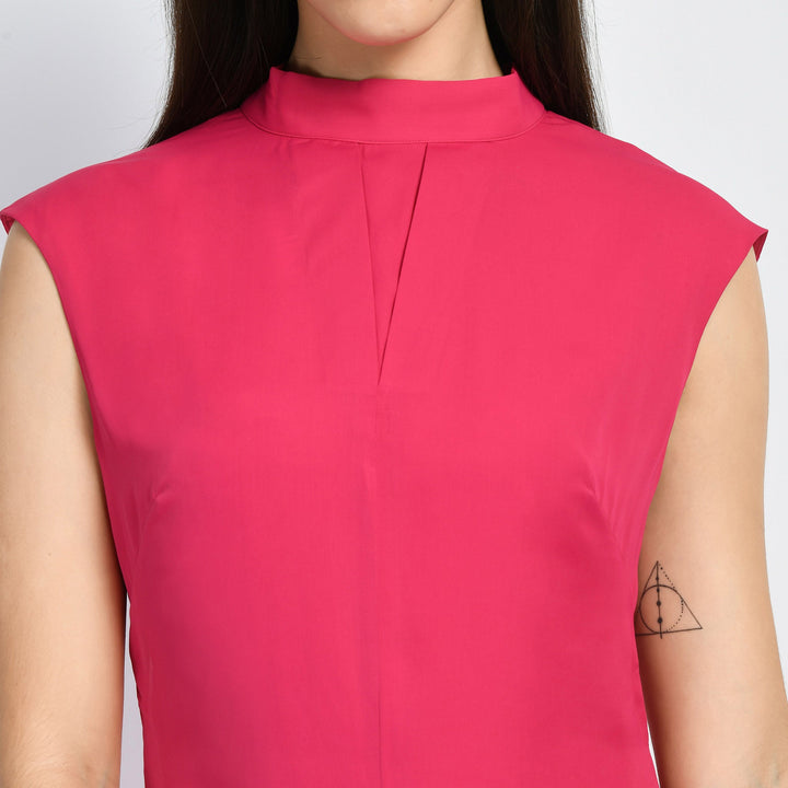 Hot-Pink-Cotton-Blend-Vibrance-Open-Back-Midi-Dress