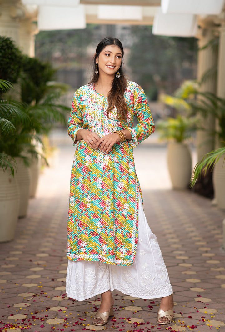 Leher-Green-Rayon-Chikankari-kurta