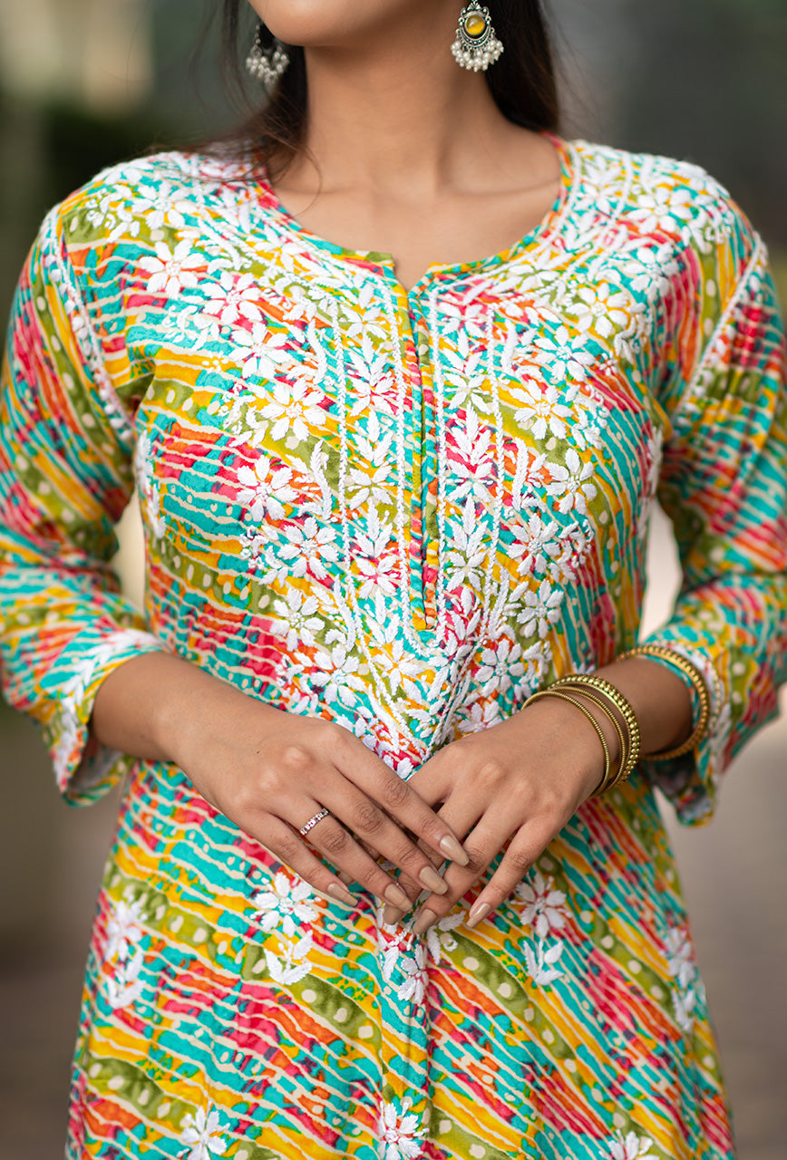 Leher-Green-Rayon-Chikankari-kurta