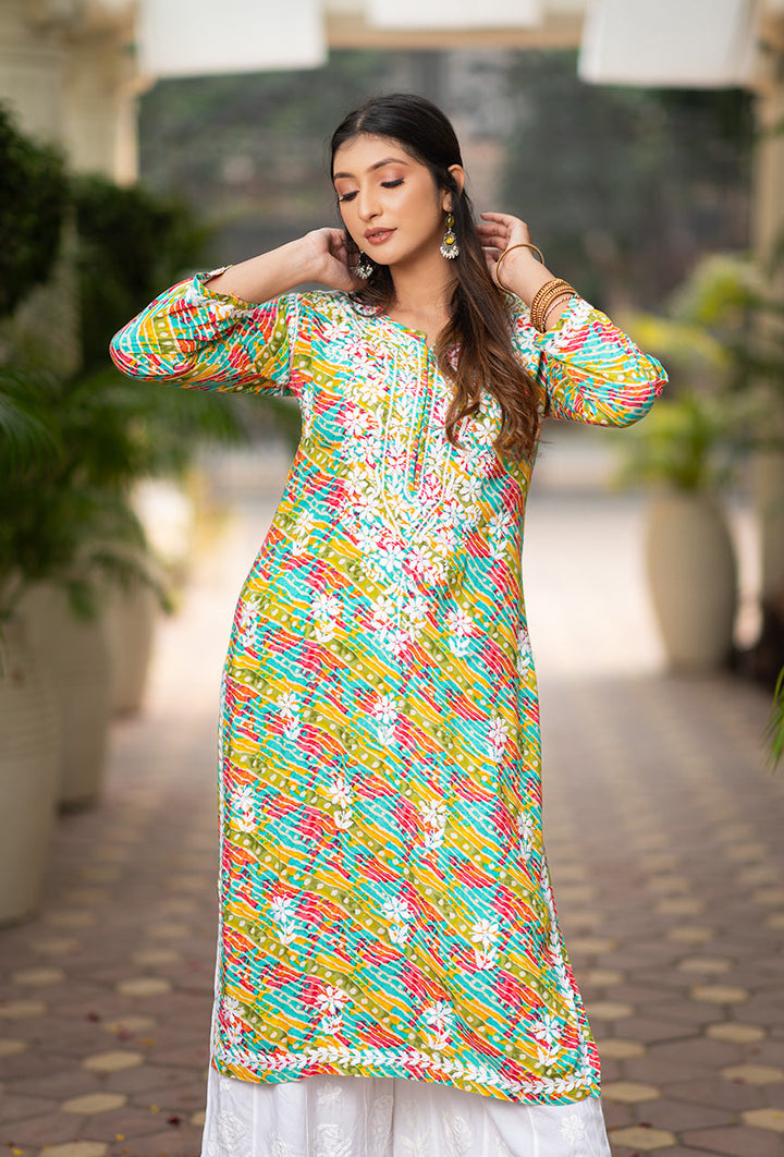 Leher-Green-Rayon-Chikankari-kurta