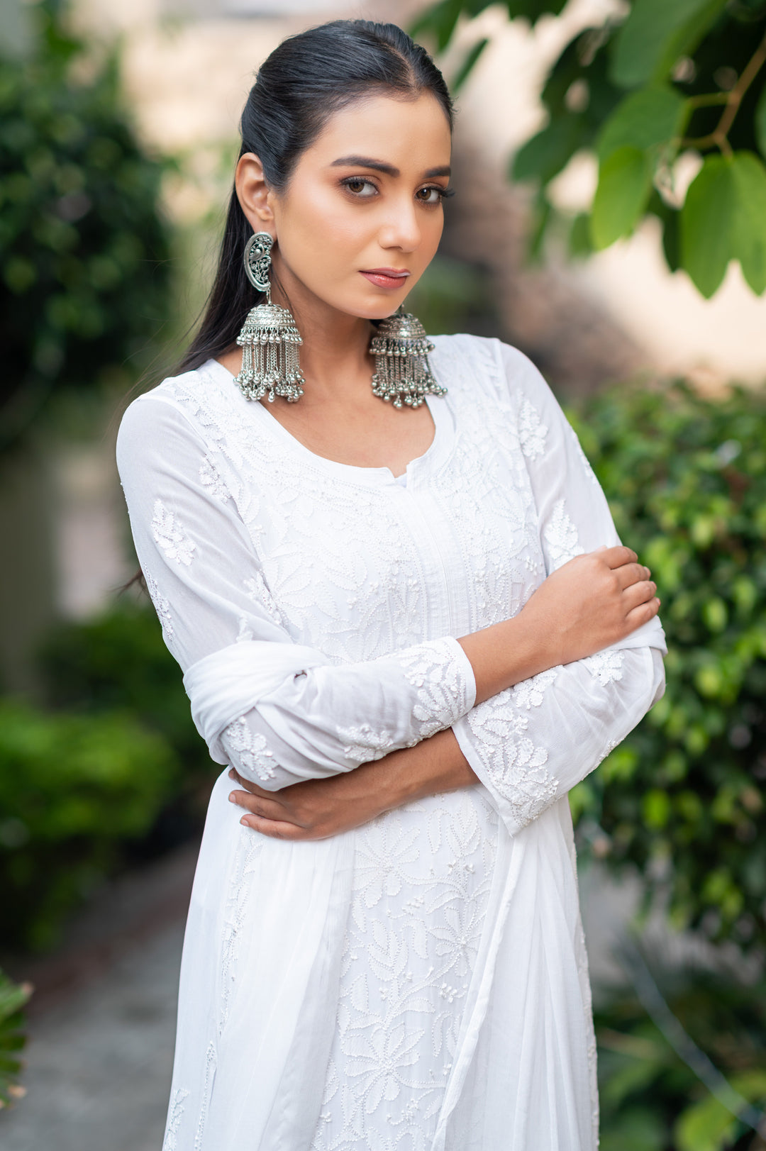 ZERESOUQ-Raina-White-viscose-chikankari-3-Piece-Kurta-Set