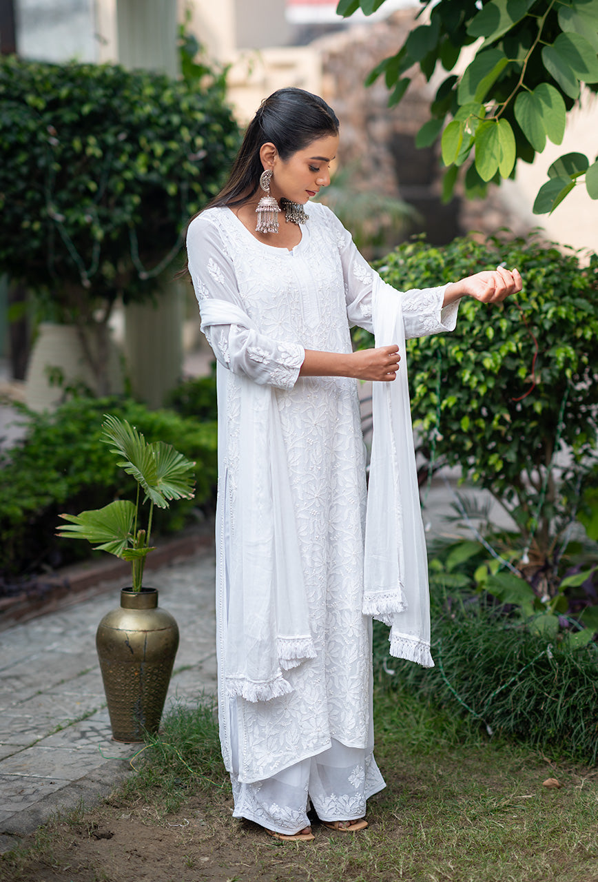 ZERESOUQ-Raina-White-viscose-chikankari-3-Piece-Kurta-Set