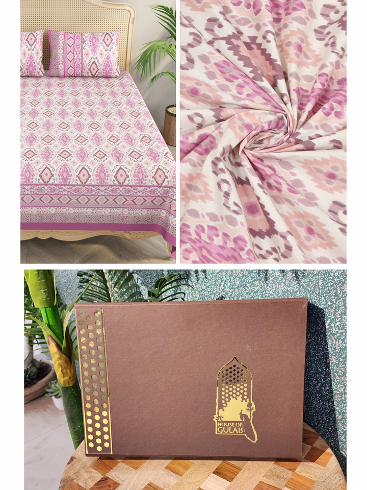 Pink-Bedsheet-Set-Gift-Box-(Bedsheet-With-2-Pillow-Covers)