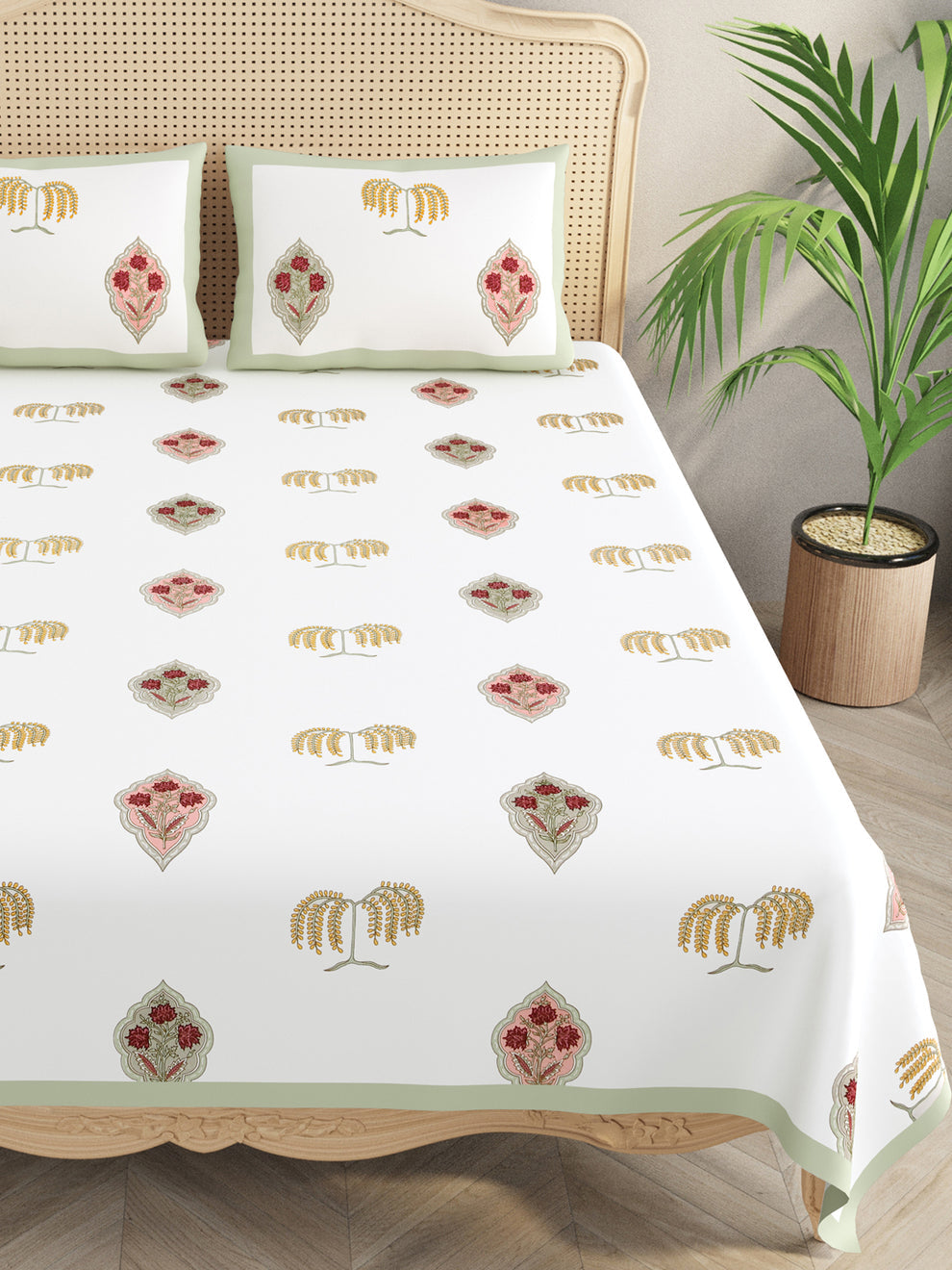 Cream-Cotton-Bedsheet-Set-Gift-Box-(Bedsheet-With-2-Pillow-Covers)