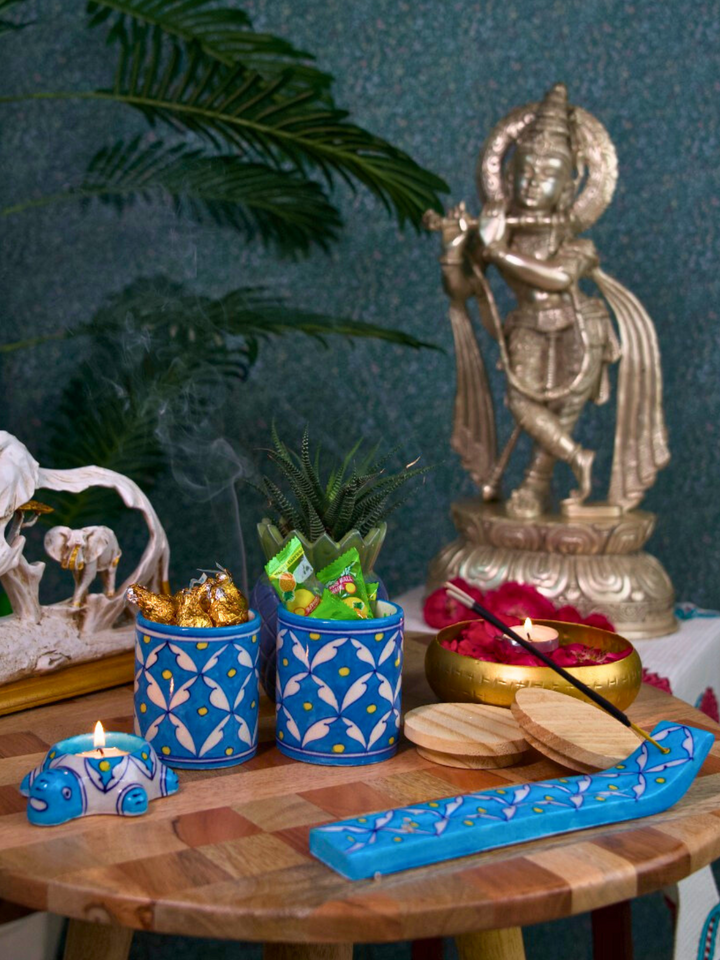 Sky-Blue-Pottery-Bhakti-Gift-Box-(Set-of-4-Pieces)