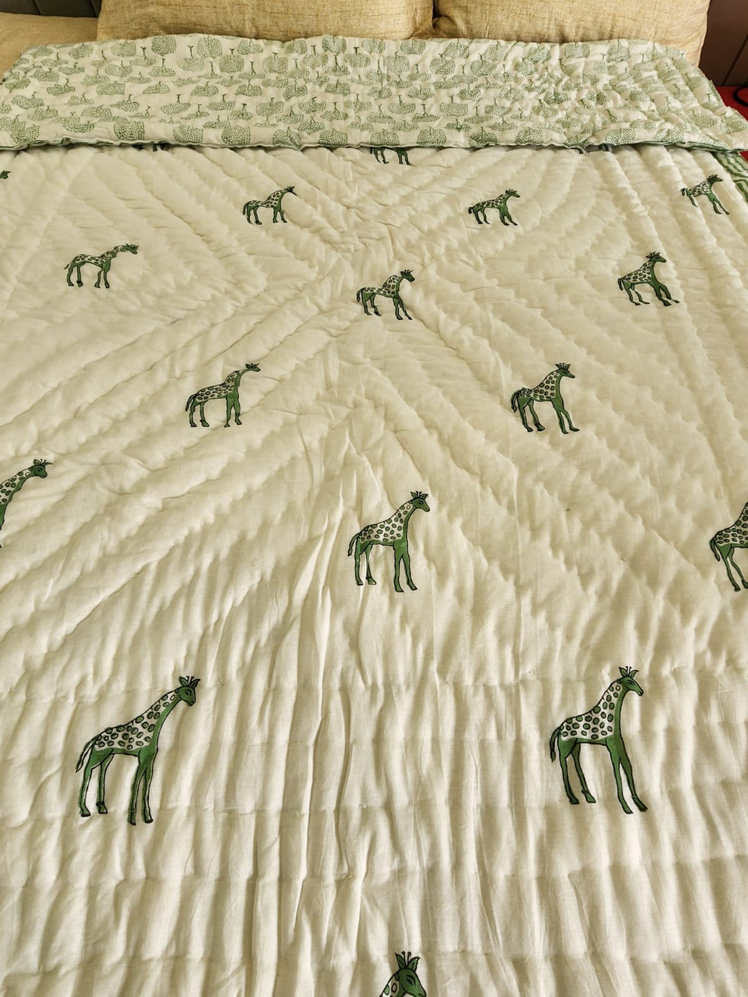 Cream-Mulmul-Handblock-Printed-Kids-Razai/-Quilt