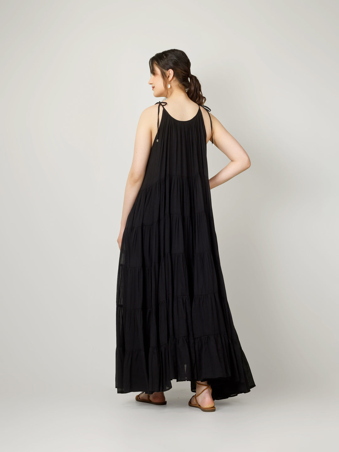 Black Multi Tier Maxi Dress