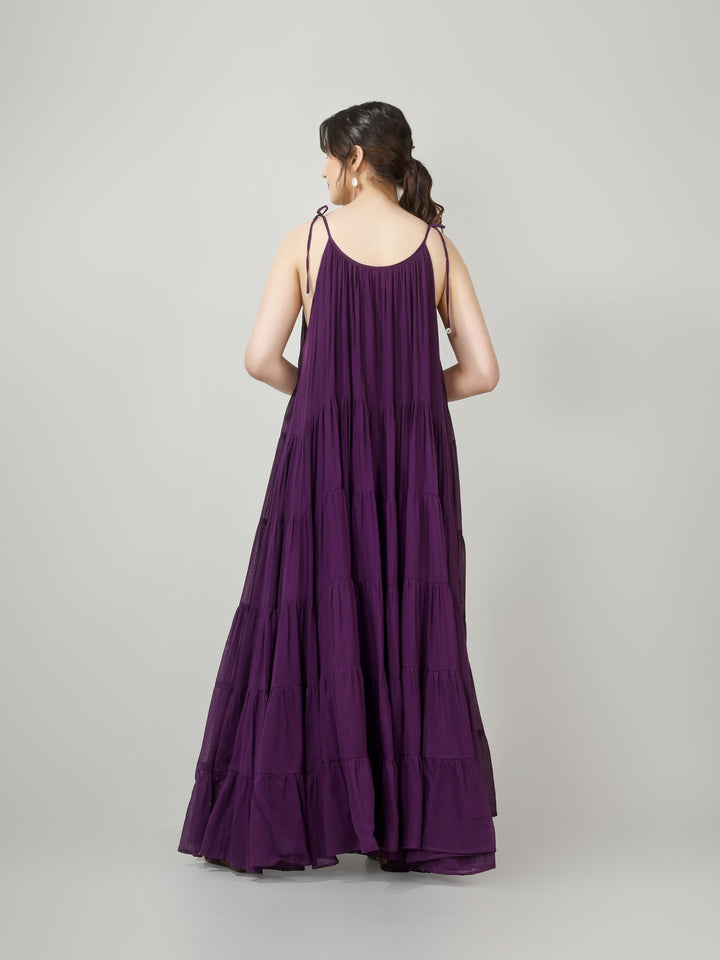 Purple Multi Tier Maxi Dress