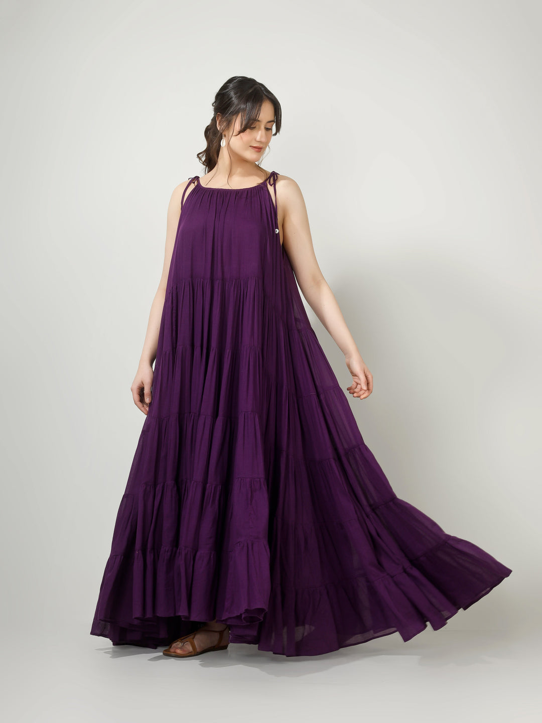 Purple Multi Tier Maxi Dress