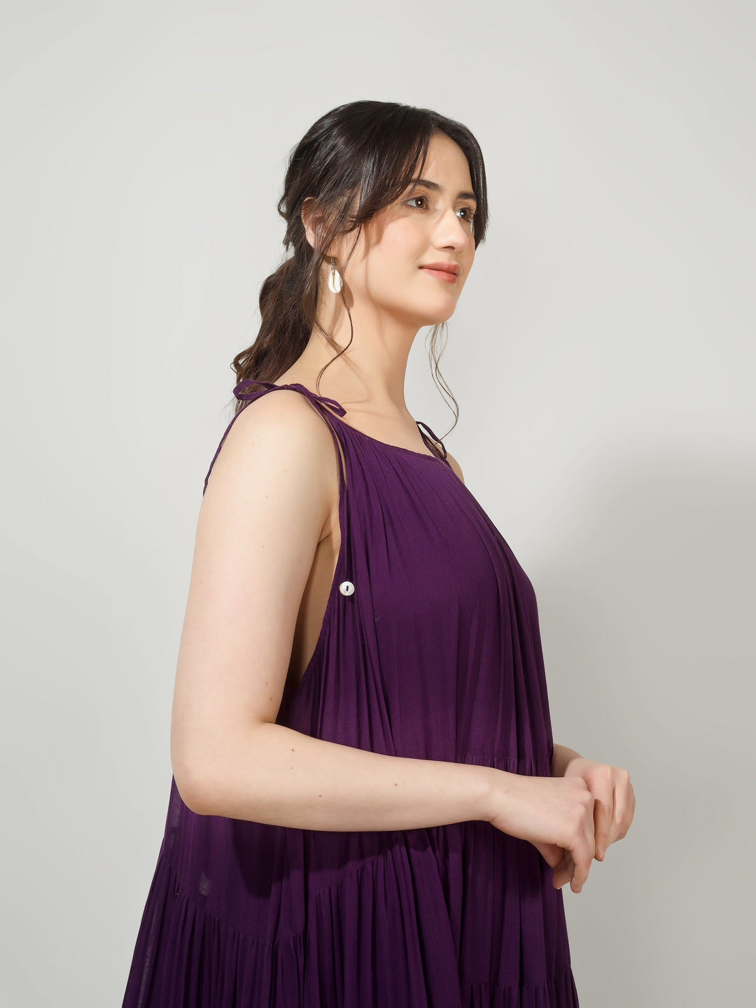 Purple Multi Tier Maxi Dress